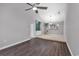 Open-concept living area with stylish floors and a pass-through to the dining area at 612 Intracoastal Way Dr. # 103, Myrtle Beach, SC 29579