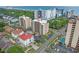 Stunning aerial view of a condo near the beach, showcasing its prime location and surrounding neighborhood at 7601 N Ocean Blvd. # 7-C, Myrtle Beach, SC 29572
