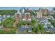 This is an aerial view of the condos, nestled near the beach and a lovely neighborhood at 7601 N Ocean Blvd. # 7-C, Myrtle Beach, SC 29572