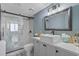 Modern bathroom featuring a glass-enclosed shower, sleek vanity, and stylish fixtures at 7601 N Ocean Blvd. # 7-C, Myrtle Beach, SC 29572