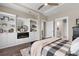 Spacious main bedroom features built-in shelving, fireplace, hardwood floors, and a walk-in closet at 908 Pelagic Loop, Myrtle Beach, SC 29579