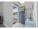 Welcoming entryway featuring a decorative front door and stylish coastal-themed accents, setting a beachy tone at 914 Mary Read Dr., North Myrtle Beach, SC 29582