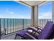 Serene balcony with comfortable seating and picturesque views of the ocean and horizon at 10200 Beach Club Dr. # 16F, Myrtle Beach, SC 29572