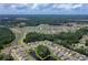 Expansive aerial view of a residential community surrounded by lush greenery and tranquil lakes at 160 Juniata Loop, Little River, SC 29566