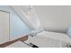 This cozy bedroom has light-blue painted walls, a white ceiling, and a ceiling fan at 1725 26Th Ave N, North Myrtle Beach, SC 29582