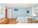 Inviting bedroom with twin beds, a television, and a nautical themed color scheme at 202 27Th Ave. N, North Myrtle Beach, SC 29582