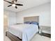 Bedroom features ceiling fan, carpet flooring, and a window for natural light at 211 Seasons Trace Loop, Longs, SC 29568