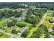 Aerial view showcasing the neighborhood, lush greenery, and surrounding community features at 312 S Poplar Ave., Andrews, SC 29510