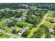 Aerial view showcasing the neighborhood, lush greenery, and surrounding community features at 312 S Poplar Ave., Andrews, SC 29510