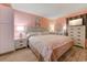 Inviting main bedroom with beach-themed décor and stylish furnishings at 415 Ocean Creek Dr. # 2373, Myrtle Beach, SC 29572