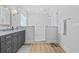 Contemporary bathroom featuring a marble countertop and walk-in shower at 496 West Palm Dr., Myrtle Beach, SC 29579