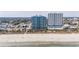 Aerial view of beachfront property with two high-rise buildings and direct beach access at 504 N Ocean Blvd. # 1901, Myrtle Beach, SC 29577