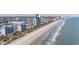 Aerial view of the beach with multiple hotels, ocean view and plenty to do at 504 N Ocean Blvd. # 1901, Myrtle Beach, SC 29577