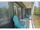 Enjoy outdoor living on your balcony with comfortable Adirondack chairs at 5905 South Kings Hwy. # A337, Myrtle Beach, SC 29575