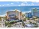 Breathtaking aerial view showcasing the oceanfront resort, pristine beach, and surrounding cityscape at 6900 N Ocean Blvd. # 1541, Myrtle Beach, SC 29572