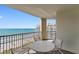 Balcony featuring seating area and stunning views of the beach and ocean at 9994 Beach Club Dr. # 1202, Myrtle Beach, SC 29572