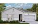 Charming one-story home with white siding, a two-car garage, and manicured landscaping at Lot 148 Tibetan St., Conway, SC 29526