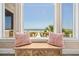 Scenic ocean view from a bench seat, highlighting private beach access with a boardwalk and a sunny day at 100 Ocean Park Loop, Georgetown, SC 29440
