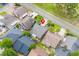 Aerial view of a residential property showcasing its backyard amenities and neighborhood setting at 10056 Kings Rd., Myrtle Beach, SC 29572