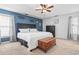 Primary bedroom with high ceilings, fan and dark wood furniture and accents at 131 River Country Dr., Conway, SC 29526
