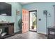 Light-filled foyer featuring an orange front door with decorative glass and modern accents at 131 River Country Dr., Conway, SC 29526