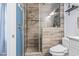 Luxurious walk-in shower with elegant tiling and modern shower fixtures at 131 River Country Dr., Conway, SC 29526