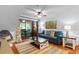 Comfortable living room features a plush sofa, stylish coffee table, and access to a private balcony with scenic views at 180 Rothbury Circle # 305, Myrtle Beach, SC 29572
