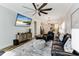 Cozy living room with a large leather sofa, modern furniture, and stylish decor creating an inviting space at 215 Vivian St. Nw # 215, Calabash, NC 28467