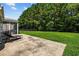 Well-maintained backyard with lush lawn, mature trees, and a spacious patio area at 2709 Eton St., Myrtle Beach, SC 29579