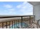 Balcony view overlooking the pool and beach with ocean view at 3000 N Ocean Blvd. # 420, Myrtle Beach, SC 29577