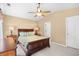 Spacious bedroom features a ceiling fan, and neutral carpet with furniture at 4554 Fringetree Dr., Murrells Inlet, SC 29576