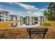 A relaxing pond view with lush landscaping and a park bench at 5050 Windsor Green Way # 203, Myrtle Beach, SC 29579