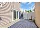 Wooden backyard deck that leads to stairs and sliding door at 510 Rosemary Ln., North Myrtle Beach, SC 29582