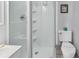 Clean and functional bathroom with a walk-in shower and toilet at 5601 N Ocean Blvd. # B316, Myrtle Beach, SC 29577