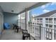 Enjoy city views from this outdoor balcony with seating area at 704 S Ocean Blvd. # 304A, Myrtle Beach, SC 29577