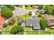Wide aerial shot of the backyard featuring a patio, RV storage, and fenced property at 809 Berrywood Ct., Myrtle Beach, SC 29588