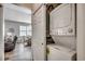 Conveniently located stacked washer and dryer tucked behind folding doors, with living space in view at 901 West Port Dr. # 712, North Myrtle Beach, SC 29582