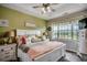 Serene main bedroom featuring a large window with views, a king bed, and soft, neutral decor at 901 West Port Dr. # 712, North Myrtle Beach, SC 29582
