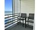 Ocean view from the balcony showing beach access and chairs at 920 N Waccamaw Dr. # 2206, Garden City Beach, SC 29576