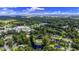 Expansive aerial view of a community with lush green trees and a serene pond, offering a peaceful setting at 1028 Colette Ct, Conway, SC 29526
