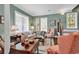 Relaxing living room features hardwood floors, lots of light, neutral paint, and comfortable seating at 128 Knotty Pine Way, Murrells Inlet, SC 29576