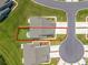 Aerial view shows the layout of a home with fenced backyard in a residential neighborhood at 204 Kinross Ct., Little River, SC 29566