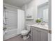 Neutral bathroom featuring a shower-tub, toilet, vanity, and medicine cabinet for storage at 204 Kinross Ct., Little River, SC 29566