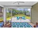 Relaxing screened porch with seating and view of backyard patio at 204 Kinross Ct., Little River, SC 29566