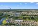 Breathtaking aerial view of the neighborhood, with lakes, lush trees, and a glimpse of the Myrtle Beach skyline at 226 Calhoun Falls Dr., Myrtle Beach, SC 29579