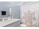 Bathroom featuring a white vanity with sink and a colorful patterned shower curtain at 226 Calhoun Falls Dr., Myrtle Beach, SC 29579