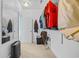 Spacious walk-in closet with built-in shelving, rods for hanging clothes, and a full-length mirror at 2369 Clandon Dr., Myrtle Beach, SC 29579