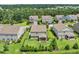 Aerial view of a neighborhood with well-maintained lawns, mature trees, and houses with fenced backyards at 2685 Scarecrow Way, Myrtle Beach, SC 29579