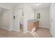 Updated bathroom features a vanity with granite countertops, toilet and luxury vinyl flooring at 3269 Sims Rd., Marion, SC 29571