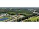 Aerial view of a community with backyard water views and mature trees at 417 Spruce Pine Way, Conway, SC 29526